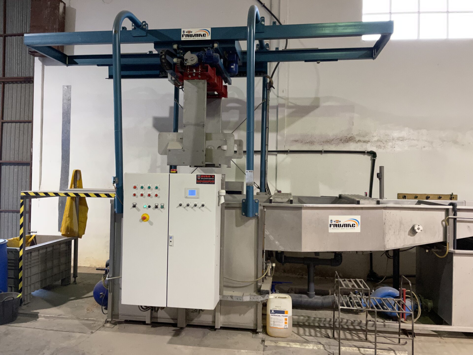 Bin unloader POLSAP + dryer with Perfect sorter, outlets and packing